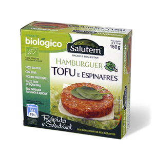 Hambúrguer Biológico de Tofu e Espinafres