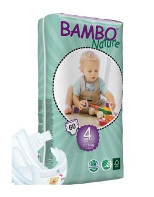 Fraldas Bambo Nature Eco-descartáveis Maxi 7-18kg (60 unidades)